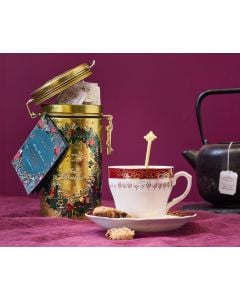 Merry Christmas Tin with English Breakfast Tea Bags 