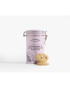 Strawberry & White Chocolate Biscuits in Tin 
